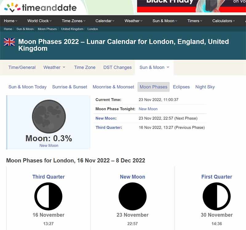Time and Date Moon Phase