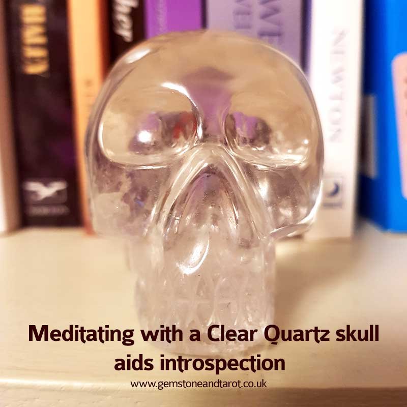 Meditating with clear Quartz