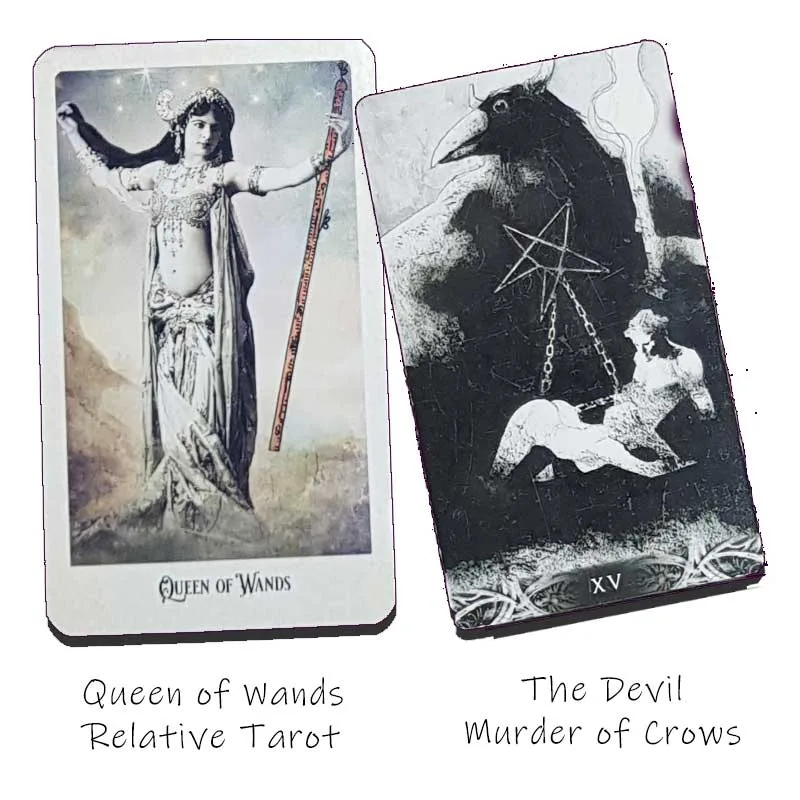 The Queen of Wands paired with The Devil